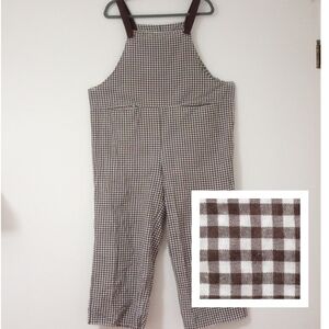 Overalls - Gingham Checkered (Brown & White)